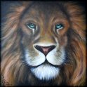 Löwe 2; Acryl auf Leinwand;
120 x 120 cm